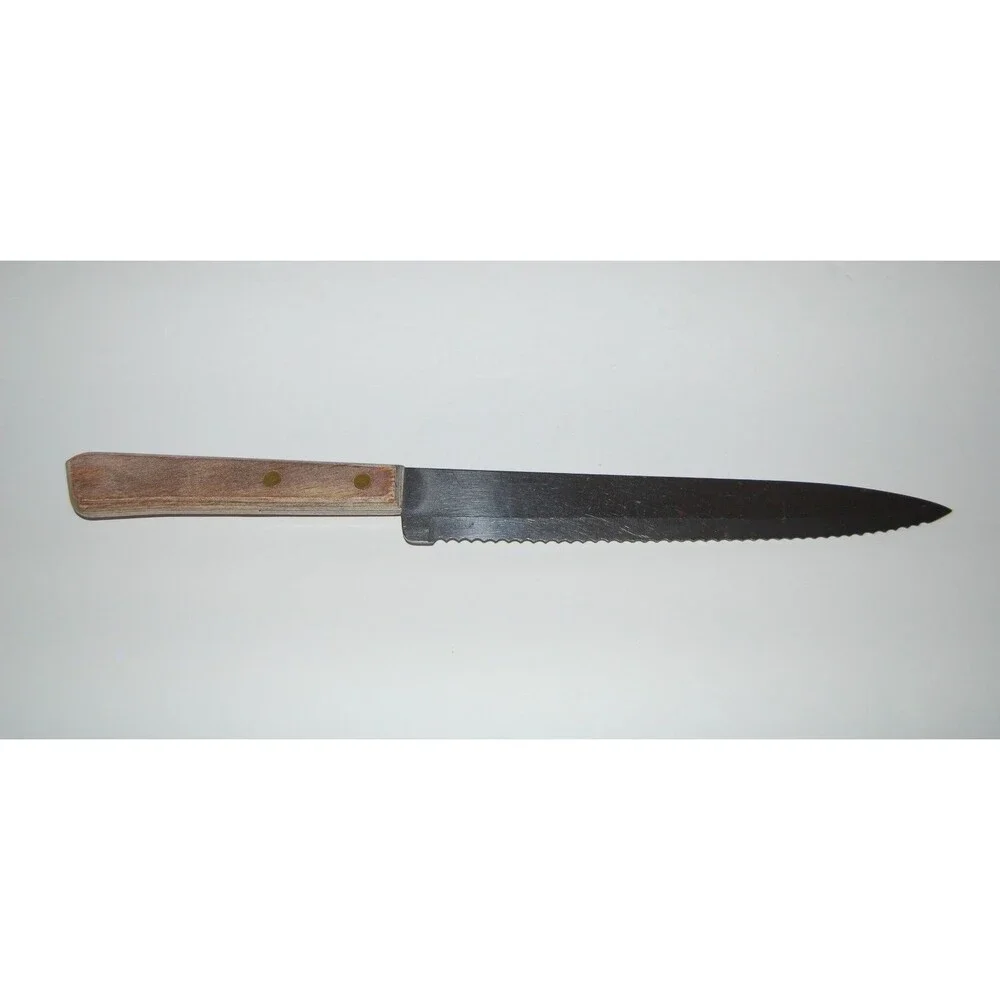 Washington Forge USA Bread Knife Serrated Stainless Steel Wood Handle Vintage